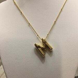 Gold Initial 'M' Necklace